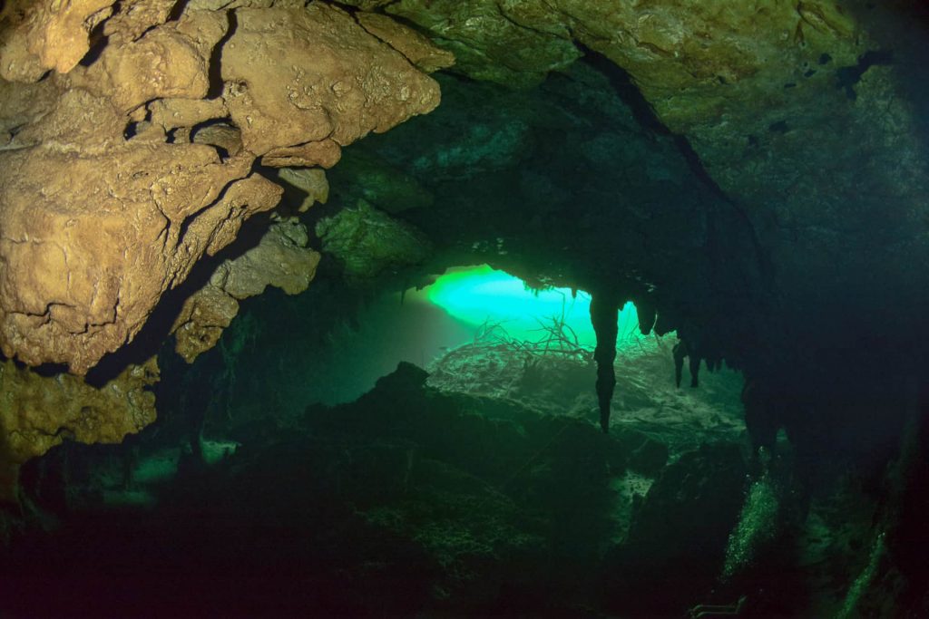 Cavern diving in Tulum